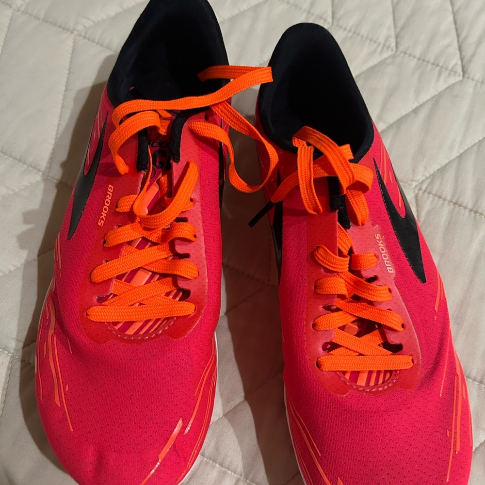Brooks Pink and Orange Athletic Shoes for Active Performance